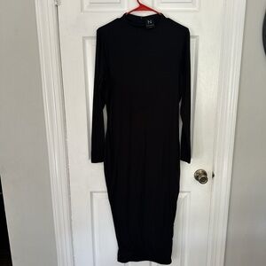 Naked Wardrobe Elegant Black Long Sleeve Dress